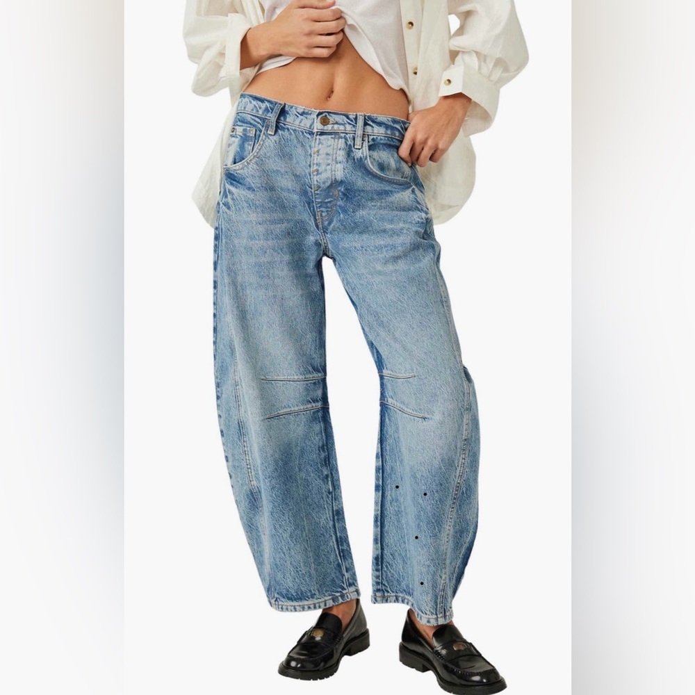 We The Free Good Luck Mid-rise Barrel Jeans